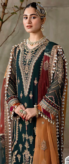 Black Georgette Indian Semi Stitched Salwar Suit