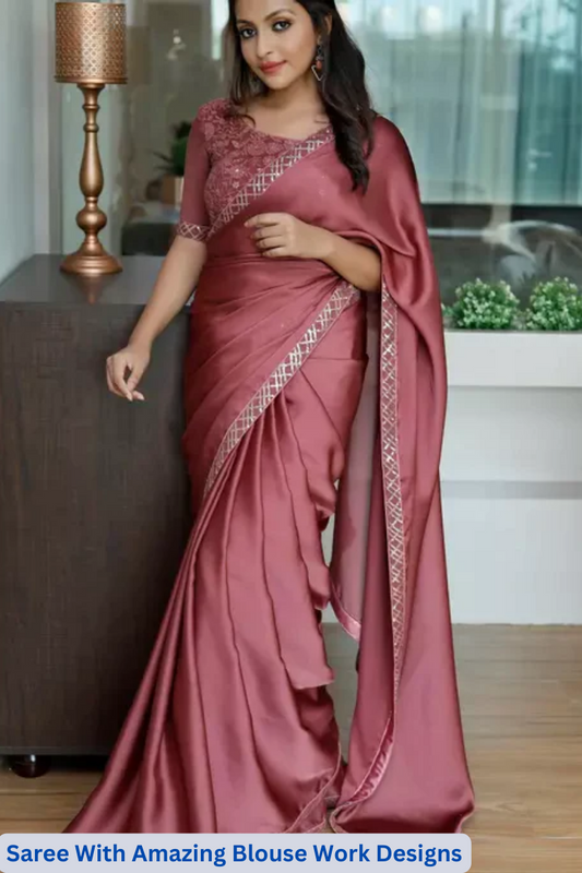 Amazing Blouse Work Designs with this beautiful look saree