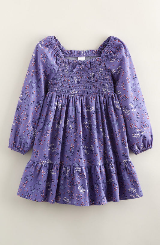 Purple Colur Pritend Musline Cotton Ready Made Dress.