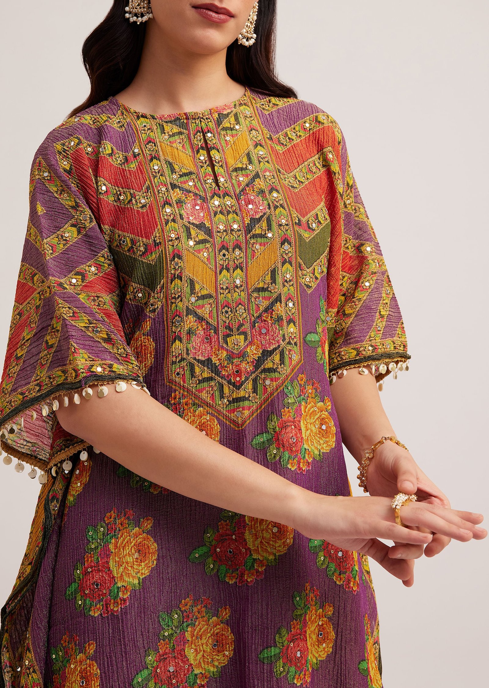 Rangrez Multicolor Mirror Work Sharara Set - Image 4