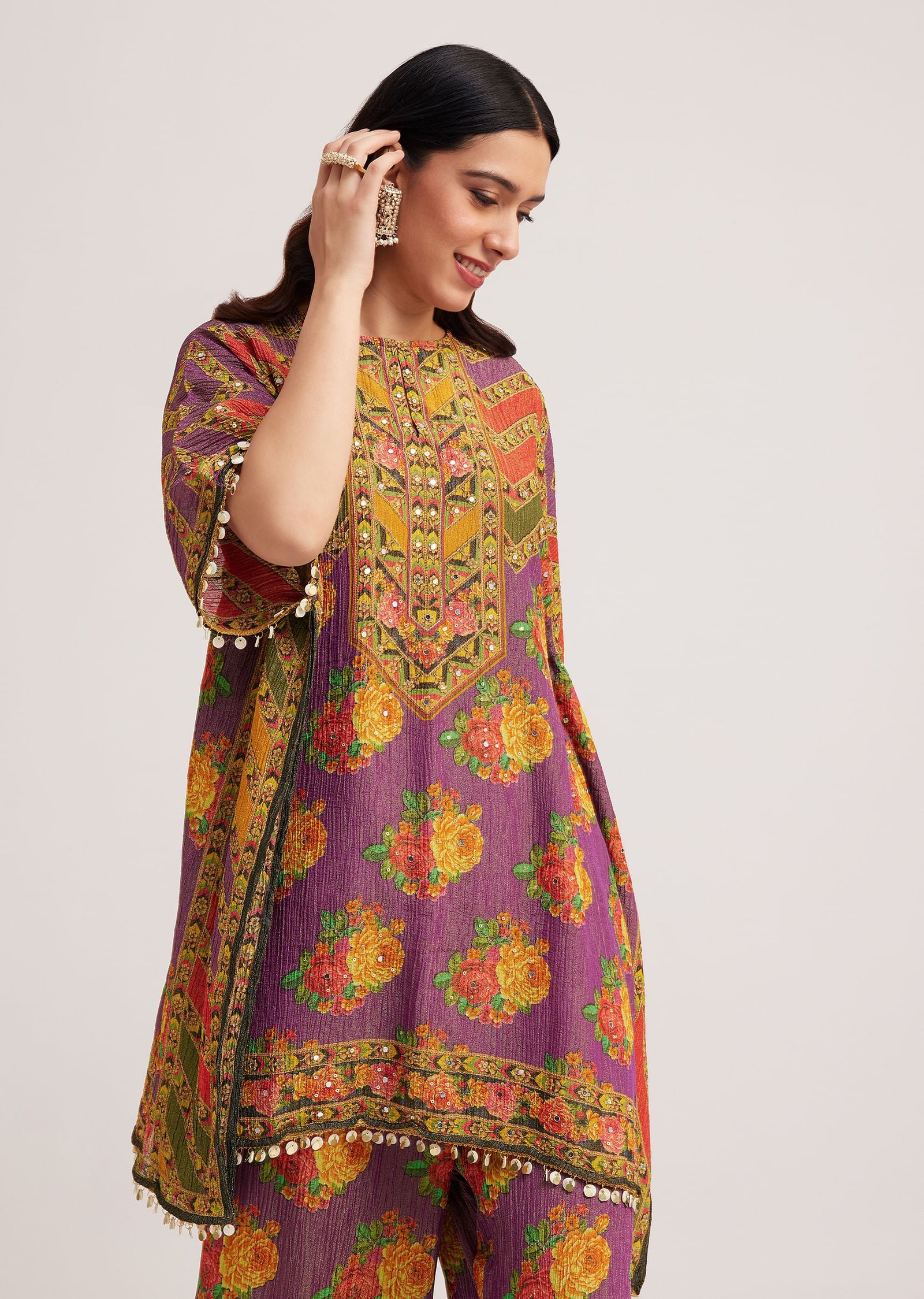 Rangrez Multicolor Mirror Work Sharara Set - Image 2