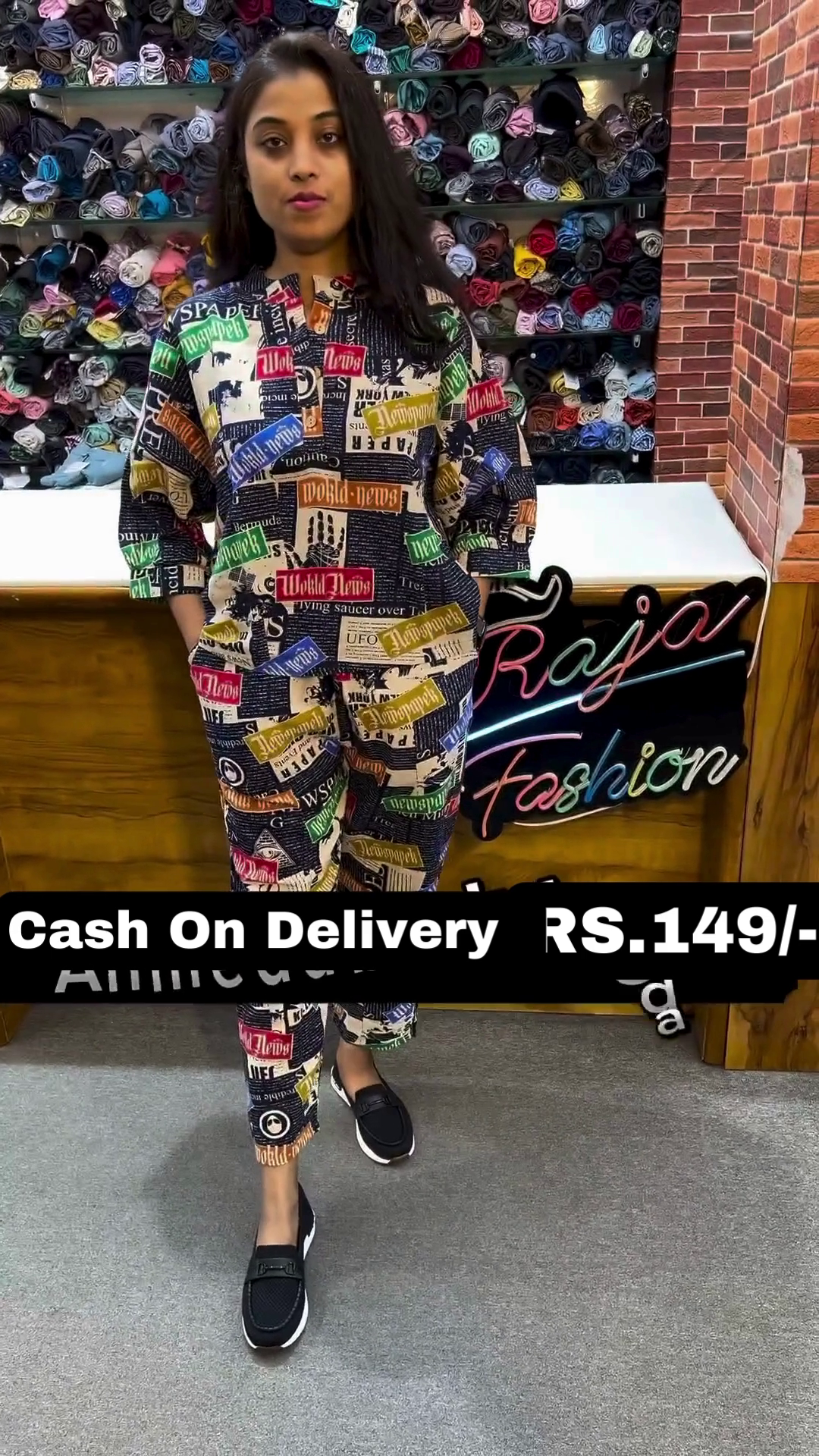 Tarrent hunt_ modern_ rayon printpack of to nightsuit with t-shirt & pajama for girls/womens - Image 2