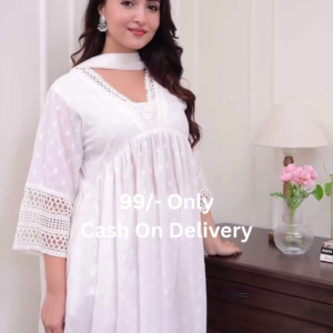 ✨ Elegant Lavender Ready-to-Wear Cotton Kurti Set