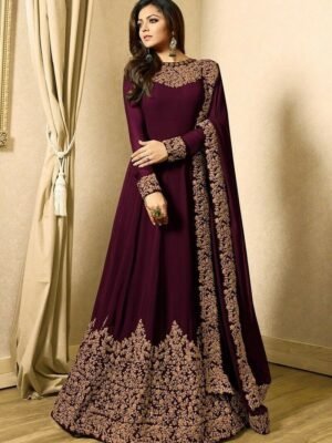 New Maroon Velvet Heavy Dupatta Suit Set