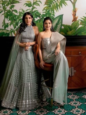 Silver Foil Pleated Party Dress – Chic Glam Evening Wear